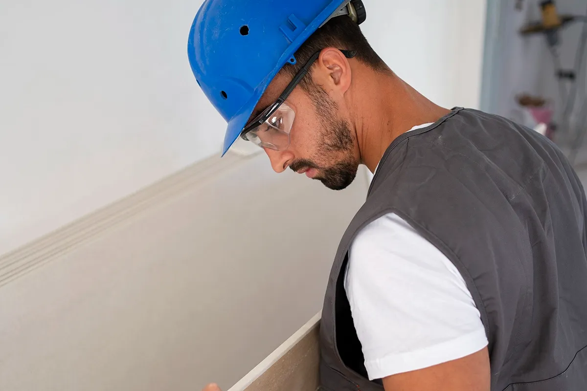 Entregador fazendo entrega de Drywall